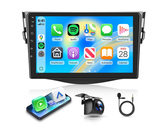 5Ghz WiFi 4Core+64G Android 15 Car Stereo for Toyota RAV4 2007-2011 with Wireless Carplay Android Auto, 9 Inch Touch Screen Radio Support...