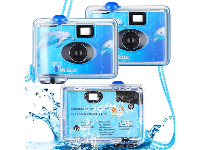3 Pcs Disposable Camera Waterproof Underwater Single Use Film Camera 35 mm for Summer Beach Vacation Camp Snorkeling Trip Adult Teens Gift (Fresh...