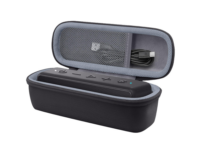 Hard Case for Anker SoundCore/2/Motion B Outdoor Speaker, Black Space For Charging Cable, Soft Lining, Durable Zippered Shell, Mesh Pocket, Hard...