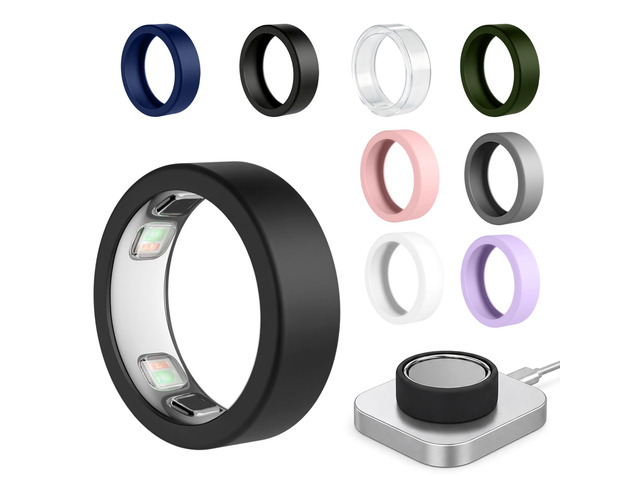 Ring 5 CoverCompatible with Oura Ring Gen 5 Silicone Protector, Anti-Scratch Protective Case, Supports Charging Smart Ring Accessories for Men...