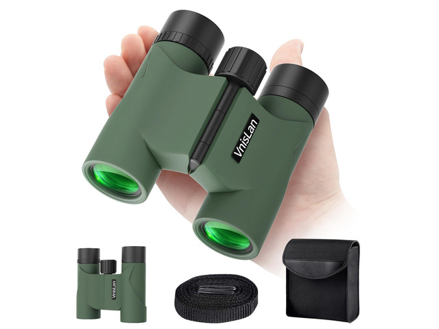10x22 Compact Binoculars for Adults and Kids, Lightweight Pocket Binocular with 10mm Large Eyepiece & BAK4 Prism, Low Light Vision for Bird...