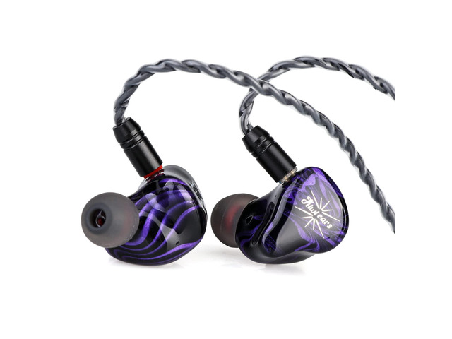 Kiwi Ears Quartet 2DD+2BA Hybrid In-Ear Monitor, HiFi Earphones with Hand-crafted Resin Shell, Detachable OFC Silver-plated IEM Cable for...