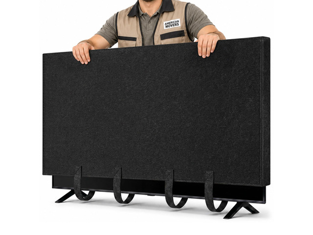 60'-65 TV Cover for Moving & Shipping, Dust Anti-Scratch TV Screen Cover Tear Resistance Thick Felt Cover with Bottom Straps, Reusable...