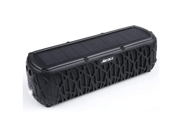 Solar Bluetooth Speaker 60 Hours Play Time 5000mAh Power Bank Outdoor Portable Wireless Dual Speaker with Mic Stereo Sound Bass, for Home, Hiking,...