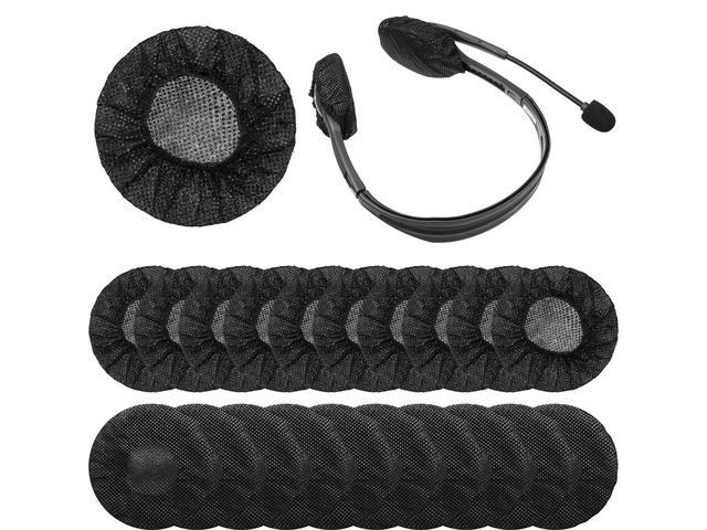 200 Pieces Disposable Headphone Ear Cover Non-Woven Sanitary Earpad Covers for Most On Ear Headphones(S, 6.5 cm/ 2.6 inch,Black)
