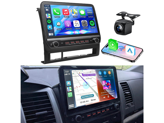 10.1 inch Car Radio Stereo Upgrade for Toyota Tacoma 2005-2015 with Wireless CarPlay/Android Auto/Touch Screen/SWC/GPS Navigation/BT/WiFi FM Backup...