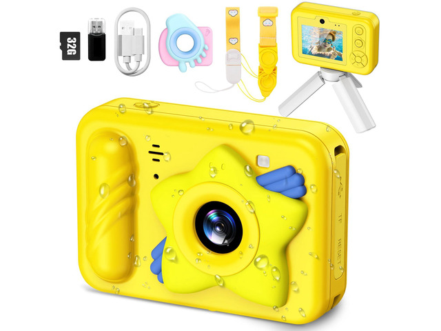 Underwater Camera for Kids - IP68 Waterproof Camera, 48MP Dual Lens, 1080P Video Recording, Toddler Camera for Pool & Beach, Ideal Christmas...