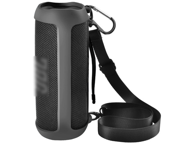 Silicone Case for JBL FLIP 6 Waterproof Portable Bluetooth Speaker Shoulder Strap, Carabiner, Travel, Outdoor, for Gel Soft Skin Rubber Cover,...