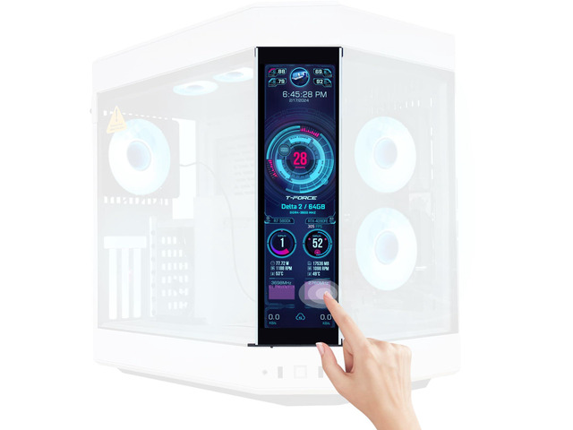 12.6 Inch IPS LCD Touch Screen Monitor FHD 1920x515 Display, Fit for Hyte Y60 PC Case CPU GPU Secondary Monitor Panel, Built-in Dual Speakers, Plug...