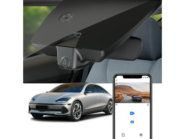 4K Dash Cam Compatible with Hyundai IONIQ 6 2023 2024 2025 Limited SEL (Has Auto-Dimming), OEM Style, 2160P UHD Video, Built-in WiFi & APP, Loop...
