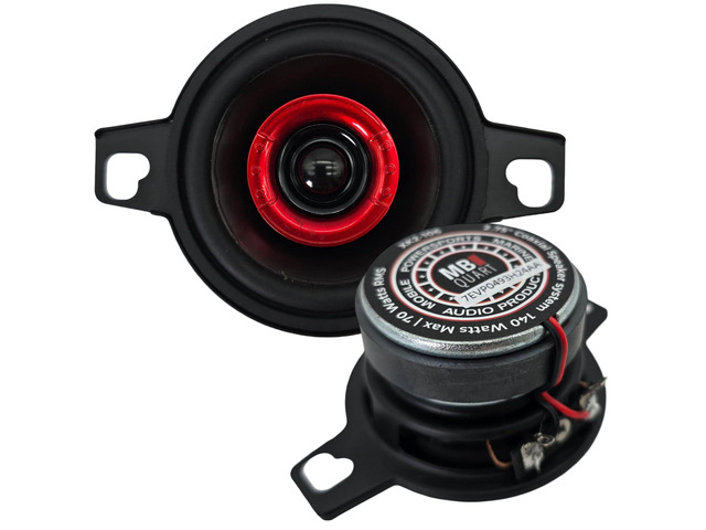 XK2-106 2.75-Inch Coaxial 2-Way Speaker, 140W Max, 4 Ohms, Black Aluminum Dome Tweeter for Car Audio and Powersports (2 Speakers)