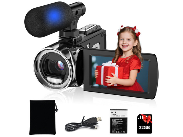 Video Camera Camcorder UHD 4K 48 MP Vlogging Camera Recorder for YouTube TikTok 3 Inch IPS Screen 18X Zoom Camcorders Camera with Microphone for...