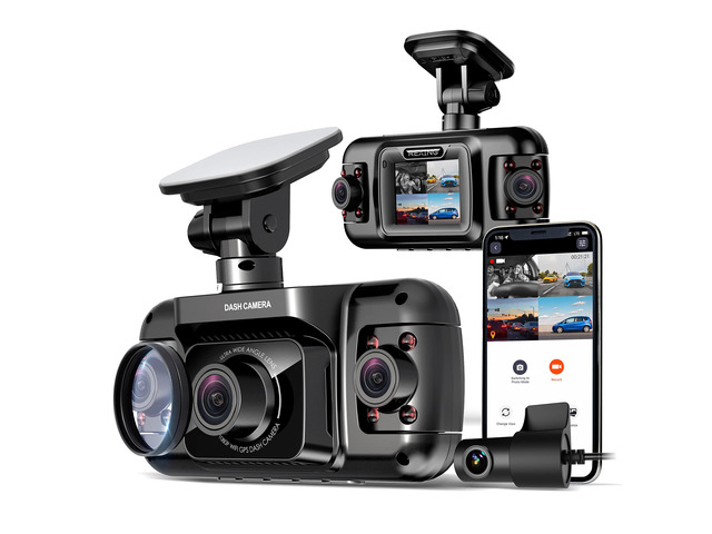 USA R4-4 Channel Dash Cam W/All Around 1080p Resolution, Wi-Fi, GPS, IR Night Vision, Parking Mode, Collision Detection, Type-C Port