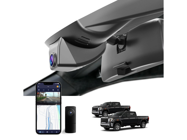 OEM Style Front & Rear Dash Cam for GMC Sierra 2022-2026 Front 4K, Rear 1080P, 128GB Card, Hidden Design, Plug & Play, Easy Install, Loop...