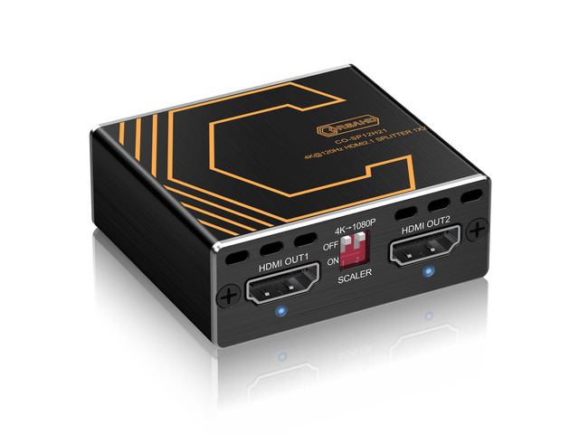 8K@60Hz 4K@120Hz HDMI 2.1 Splitter 1 in 2 Out,for Soundbar,Capture Card,Graphics Card,48 Gbps,HDCP 2.3,Supports VRR,ALLM,HDCP...
