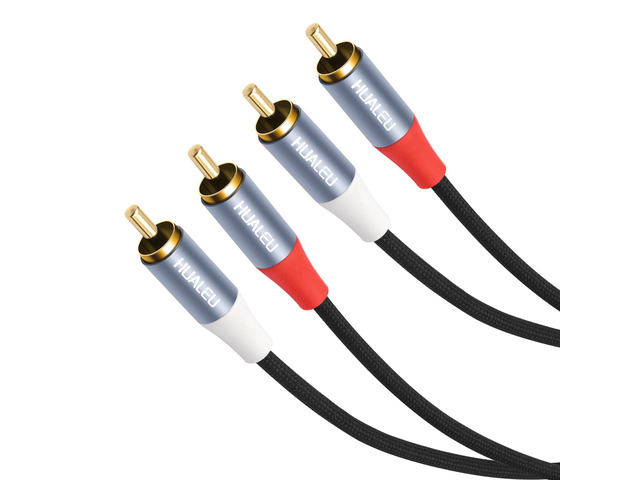 20FT 2 RCA M/M Stereo Audio Cable, Gold-Plated 2RCA Male to 2RCA Male Aluminum Shell Auxiliary Audio Cord-1Pack