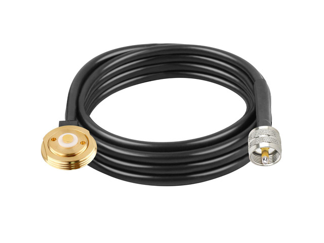 XRDS RF NMO Antenna Mount to UHF PL259 RG58 Cable - 6FT CB Antenna Cable Extension to PL259 for VHF/UHF/CB Radio Antenna