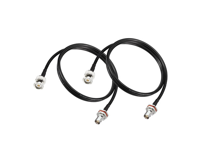 BNC Extension Cable 50 ohm RG58 2PCS 3FT BNC Male to Female Bulkhead Jumper Coax Cable for UHF/VHF Ham Radio/Wireless Microphone...