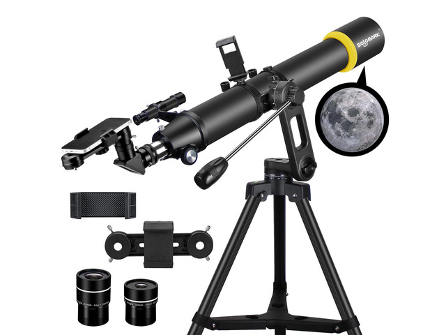 Telescope for Adults, Professional High Powered 90mm Aperture 800mm Refractor Telescopes for Astronomy Beginners with AZ Mount Tripod & Phone Adapter