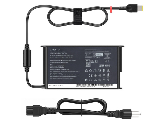 170W Charger Compatible with Lenovo Legion Slim ThinkPad 20V 8.5A AC Adapter. Fits LOQ, IdeaPad Pro 5/5i, Yoga Pro 9i, P1 P16 P70-P73 P51....
