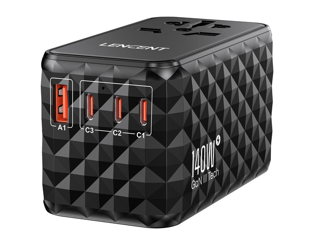 140W International Travel Adapter, GaN Universal Travel Adapter with 1 USB-A & 3 Type C Power Adapter, Fast Charger for Phone,Laptops, Worldwide...