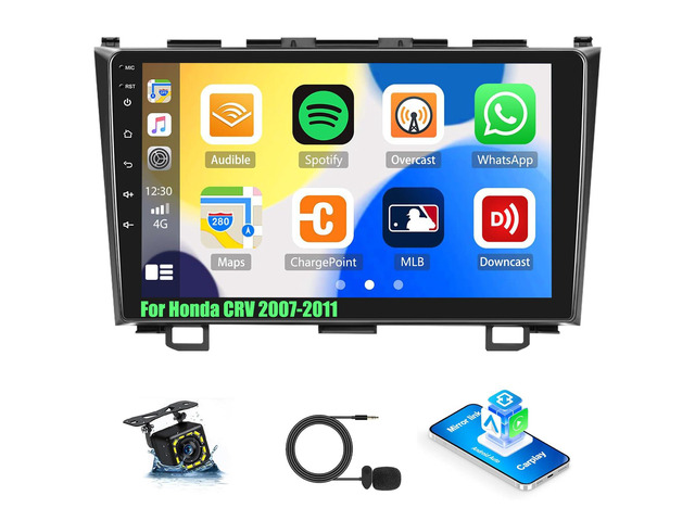 Car Stereo for Honda CRV 2007-2011 with Apple CarPlay/Android Auto, 9 Inch Touch Screen Bluetooth for CRV CarPlay Radio Head Unit, FM, Mirror Link...