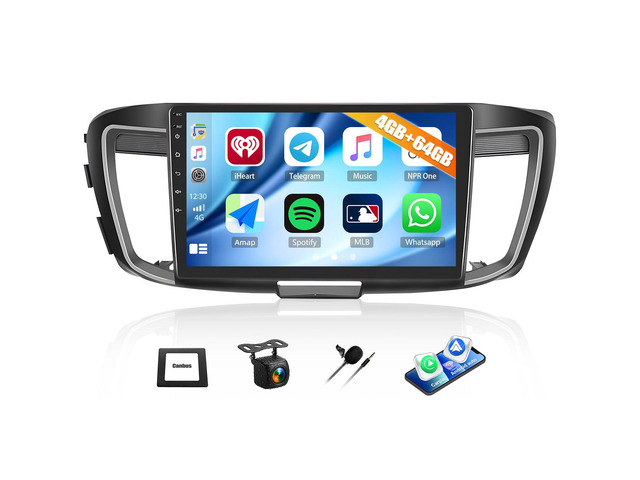 4G+64G Car Radio for Honda Accord 9th EX-L 2013 2014 2015 with Wireless CarPlay Android Auto, 10' 1280*720 Touchscreen Radio Android 15 Car Stereo...