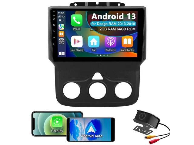 Car Radio for Dodge RAM 1500 2500 3500 2013-2018, CarPlay & Android Auto