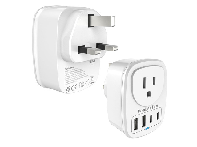 Type G Adapter for Travel US to UK Plug Adapter Outlet Converter with Multi USB Port, Electrical Outlet Power Adapter for Ireland Scotland Dubai...