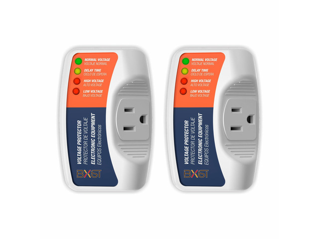 One Outlet Plug in Voltage Protector for Home Protects Against High and Low Voltage Surge Protector for Refrigerator/TV/PC 120V 1800W (2 Pack)