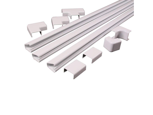 C2G/Cables to Go 16318 CordMate II Kit Cord Hider, On Wall, Self Adhesive, Hide up to 3 Cords, Cut to Size, Customizable, Cable Concealer