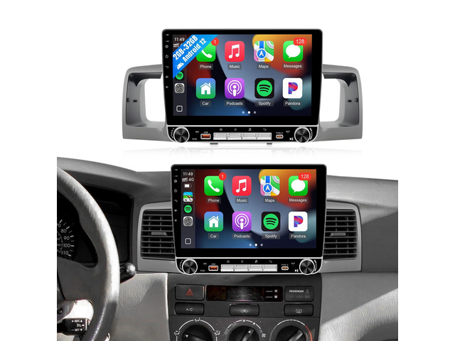4+64G Car Radio for Toyota Corolla 2003 2004 2005 2006 2007 2008 Stereo Upgrade with Wireless Carplay Android Auto, 9 Inch Touchscreen with BT/GPS...