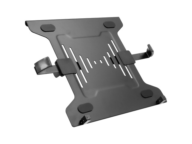 Laptop Tray for Monitor Arm, VESA Laptop Mount Tray for 75x75 & 100x100 Monitor Arms, Ventilated Steel Notebook Holder with Adjustable Clips, Fits...