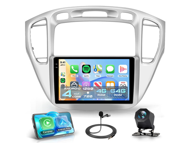4G+64G Car Stereo for Toyota Highlander 2000-2007 Android 15 Car Radio Wireless CarPlay Android Auto, GPS 5G-WiFi 9 Inch INCELL Screen Bluetooth...