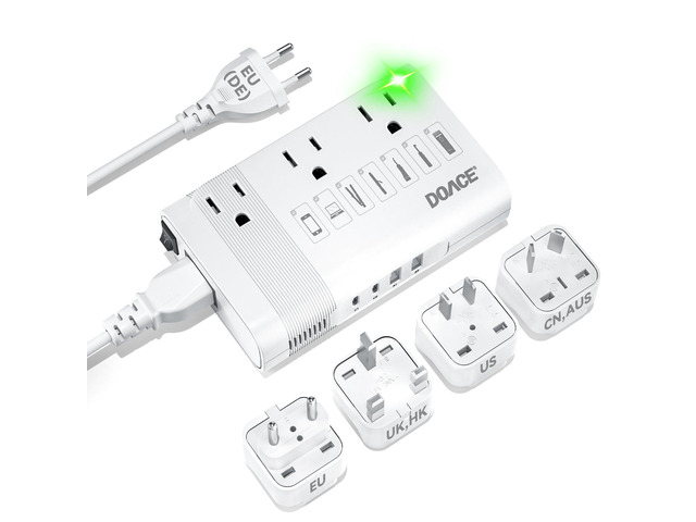 350W Voltage Converter US to Europe for Hair Straightener Curler CPAP 220V to 110V Converter for European Travel, 7 in 1 Power Converter Adapter...
