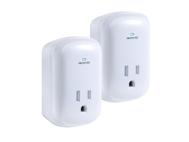 Single Surge Protector Plug, ETL Listed Grounded Outlet Wall Tap Adapter with Indicator Light,1-Outlet,2200 Joules/15A/1875W, White, 2Pack,...