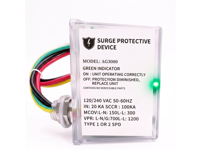 AG3000 HVAC Surge Protector 120/240V, Mini Split & AC Protection Device with TPMOV Tech, 3-Mode Whole House Protective Device Hardwired for Heat...