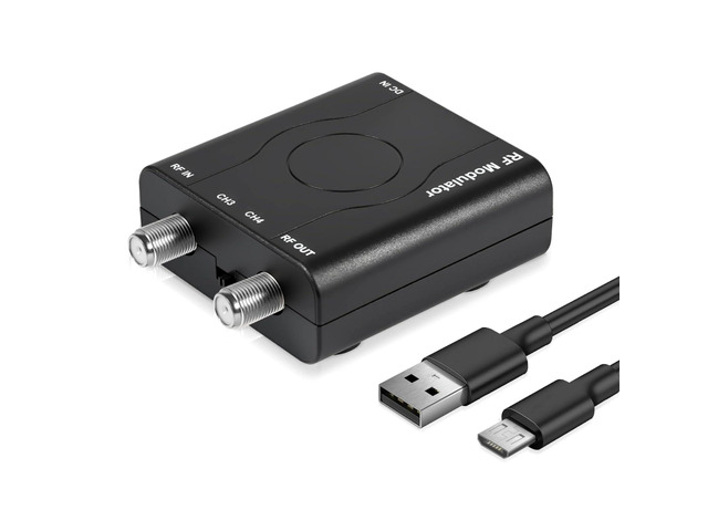 HDM61 HDMI to RF Modulator VHF NTSC 1080P Converter for TV Game Console NTSC CH3/CH4 Output, Durable ABS, CATV, HDMI 1.4, Up to 1080P, PLL VHF...