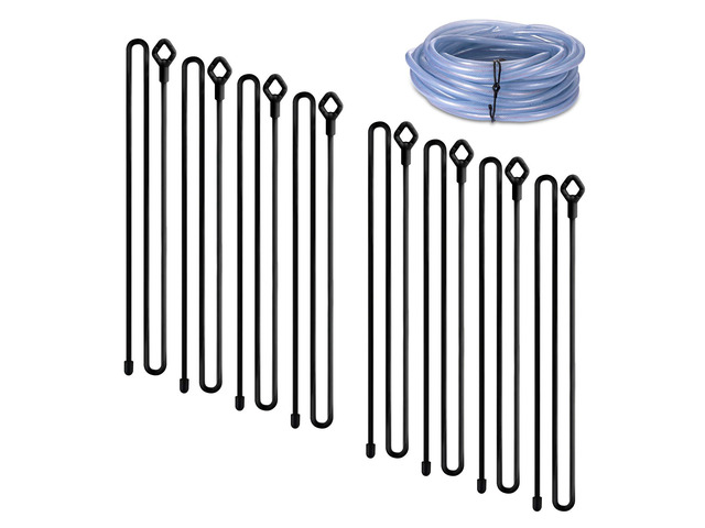 8pcs Rubber Twist Ties, 32-Inch Silicone Cable Ties Reusable Twist Ties Heavy Duty, Bendable Cable Ties for Bundling and Holding, Black Silicone...