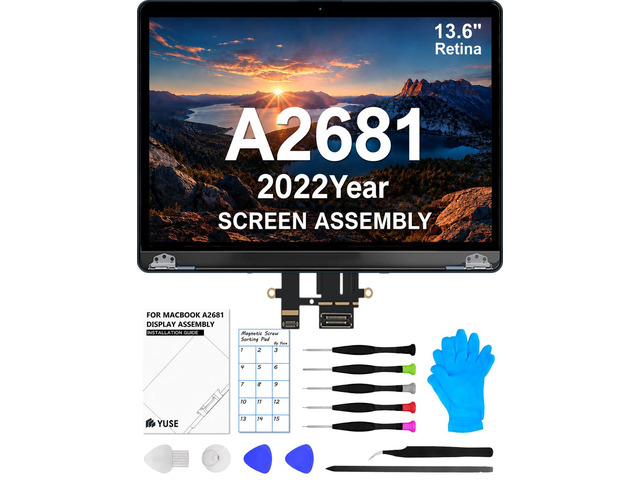 A2681 Replacement Screen 13.6' for MacBook Air M2 2022 Full LCD(Starlight) Model: EMC 4074, 13.6 inch2560x1664Full Display Assembly, Fix Kit,...