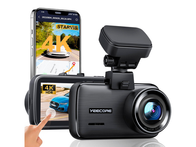 4K Dash Cam, Built-in WiFi GPS, Touch Screen Car Camera, 24Hr Parking Monitor, Loop Recording, Dash Camera for Cars with App Control, HDR, G-Sensor...