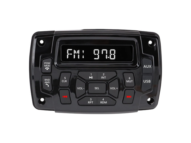 Marine Stereo Audio Radio Bluetooth Car Stereo Receivers Waterproof Player MP3 Boat Media with AM/FM Music Radio USB Input for Golf Cart Motorcycle...