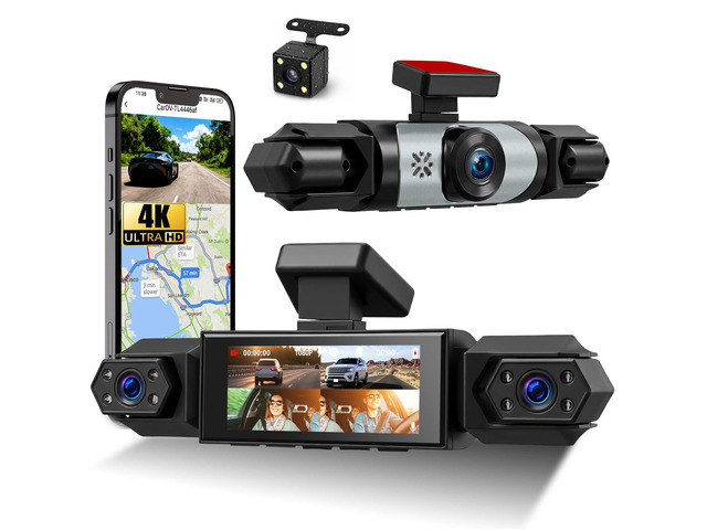 4 Channel 360° Dash Cam, 1080P FHD Front and Rear Camera for Cars, 8 Non-Glare Night Vision Lights, Loop Recording, Reverse Assistance, 3.16' IPS...