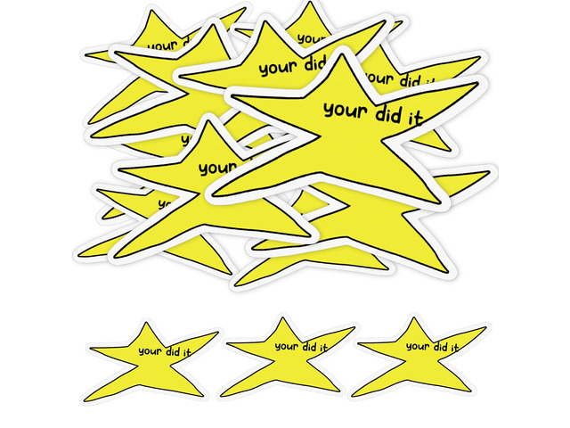 200 Pcs Your Did It Star Meme Sticker Bulk Funny Gold Star Decal Motivation Positive Waterproof Vinyl Die-Cut Sticker for Coworkers Student Gag...