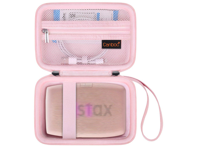 Carrying Case for Fujifilm Instax Mini Link 3/2/1/ Instax Mini Link+ Smartphone Printer, Mesh Pocket fit Instant Film and Cable, Soft Pink (Case Only)