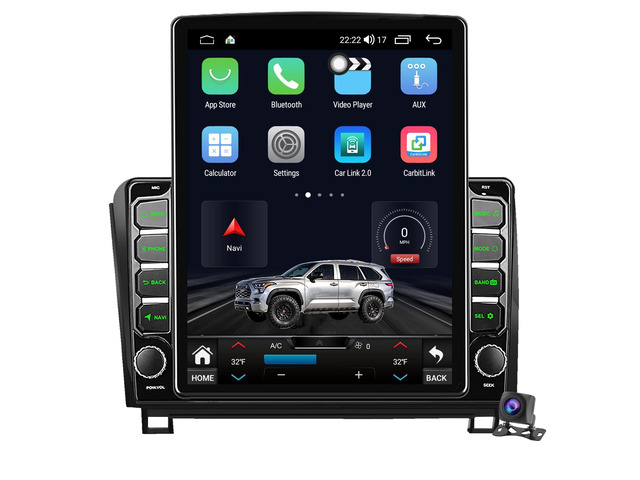 9.7' 8-Core Android 14 Car Radio Stereo for Toyota Tundra 2007-2013 Built-in Carplay/Android Auto with GPS Navigation DSP Bluetooth GPS WiFi...