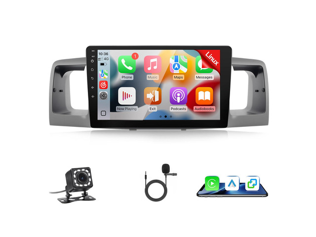 Fast Boot Linux Car Stereo for Toyota Corolla 2003 2004 2005 2006 2007 2008, 9Inch IPS Screen for Corolla with Carplay Android Auto Backup Camera...