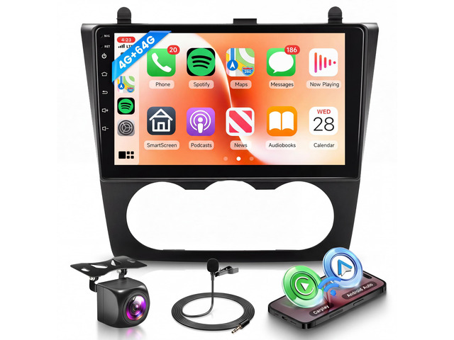 Android Car Stereo for Nissan Altima 2008-2012 with Wireless CarPlay Android Auto, 4Core 4G+64G 9 Inch Touchscreen Car Radio Mirror Link GPS...