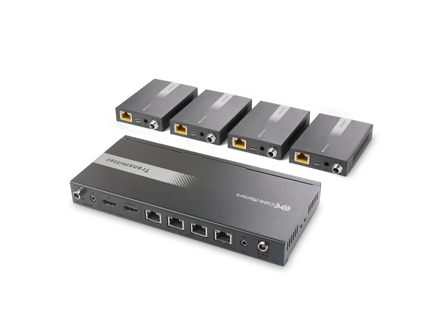 1x 4 4K HDMI Extender Splitter, HDMI Extender Over Ethernet 4K@60Hz to 164ft / 4K@30Hz to 196ft, HDMI over Ethernet, Wall Mount, Local Monitor...