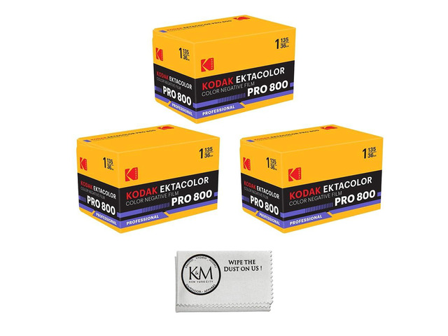 Ektacolor Pro 800 Color Negative Film 35mm Roll Film (36 Exposures) 3 Rolls + Cloth
